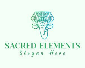 Sacred Mandala Elephant logo