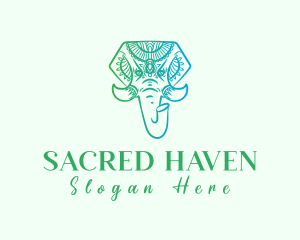 Sacred Mandala Elephant logo