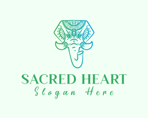 Sacred Mandala Elephant logo design