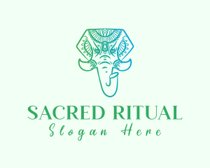 Sacred Mandala Elephant logo design