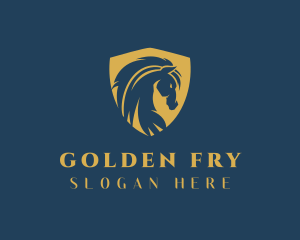 Golden Horse Shield logo design