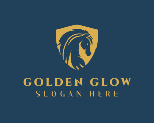 Golden Horse Shield logo design