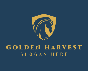 Golden Horse Shield logo design