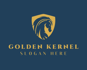 Golden Horse Shield logo design