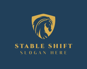 Golden Horse Shield logo design