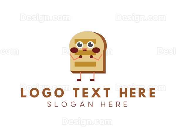 Happy Bread Slice Bakery Logo