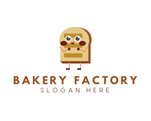 Happy Bread Slice Bakery logo design