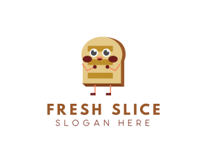 Happy Bread Slice Bakery logo design
