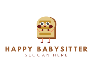 Happy Bread Slice Bakery logo design