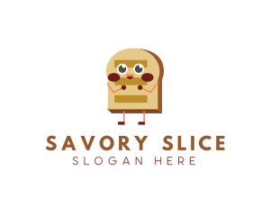 Happy Bread Slice Bakery logo design