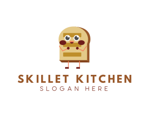 Happy Bread Slice Bakery logo design