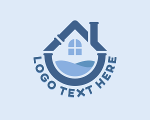 House - Pipe Repair Plumbing logo design