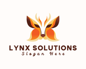 Abstract Butterfly Fox logo design