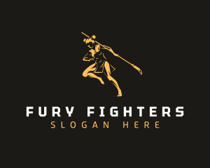 Female Warrior Spear logo design