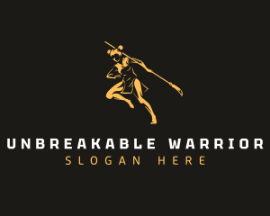 Female Warrior Spear logo design