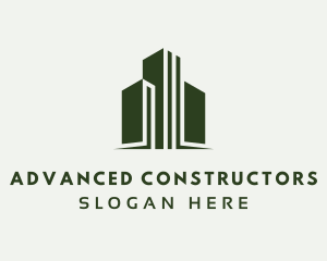 Green Skyscraper Hotel logo design