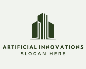 Green Skyscraper Hotel logo design