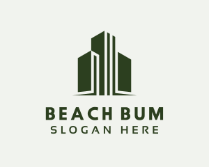 Green Skyscraper Hotel logo design