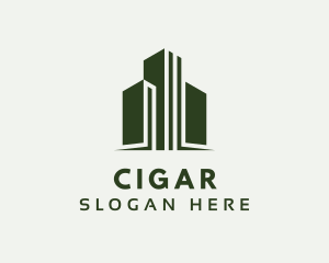 Green Skyscraper Hotel logo design