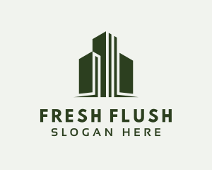 Green Skyscraper Hotel logo design