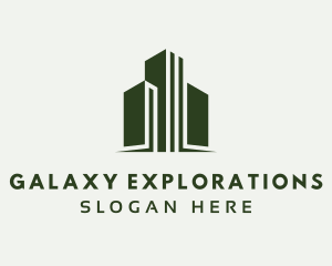 Green Skyscraper Hotel logo design