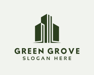 Green Skyscraper Hotel logo design