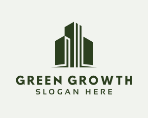 Green Skyscraper Hotel logo design