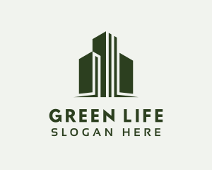 Green Skyscraper Hotel logo design