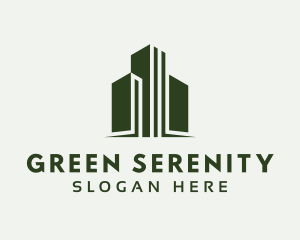 Green Skyscraper Hotel logo design