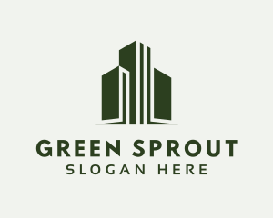 Green Skyscraper Hotel logo design