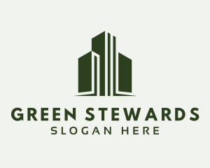 Green Skyscraper Hotel logo design