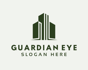 Green Skyscraper Hotel logo design