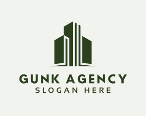 Green Skyscraper Hotel logo design