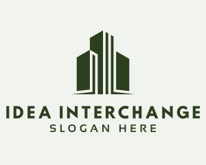 Green Skyscraper Hotel logo design