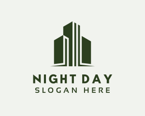 Green Skyscraper Hotel logo design