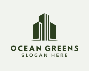 Green Skyscraper Hotel logo design