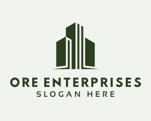 Green Skyscraper Hotel logo design