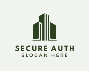 Green Skyscraper Hotel logo design