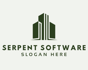 Green Skyscraper Hotel logo design