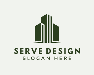 Green Skyscraper Hotel logo design