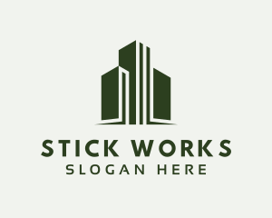 Green Skyscraper Hotel logo design