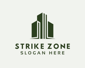 Green Skyscraper Hotel logo design