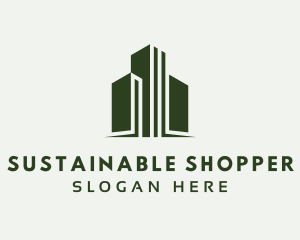 Green Skyscraper Hotel logo design