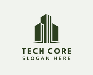 Green Skyscraper Hotel logo design