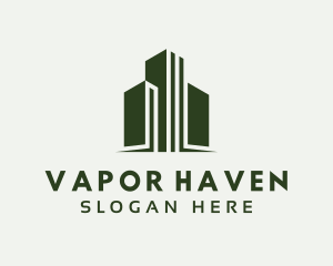 Green Skyscraper Hotel logo design