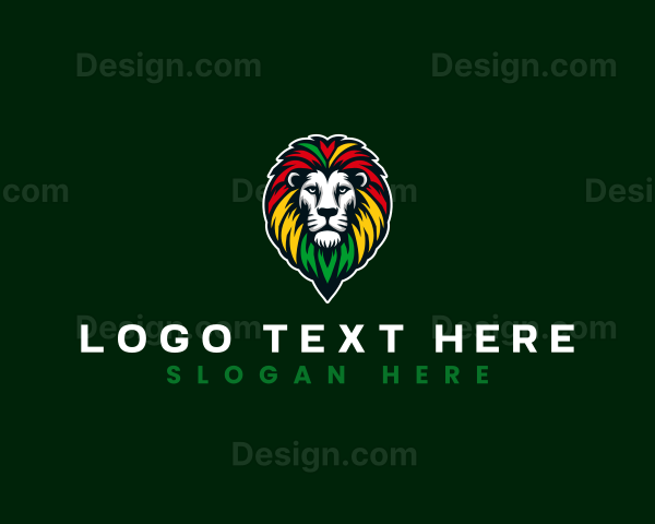 Lion Jamaican Rastafarian Logo