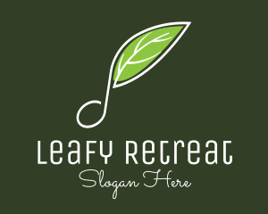 Musical Leaf Note logo design