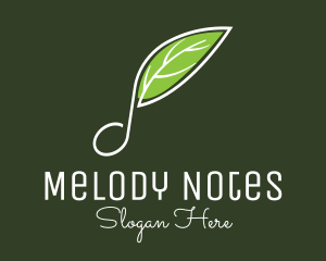 Musical Leaf Note logo design