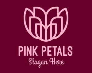 Pink Minimalist Flower  logo design