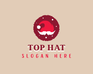 Santa Hat Christmas logo design